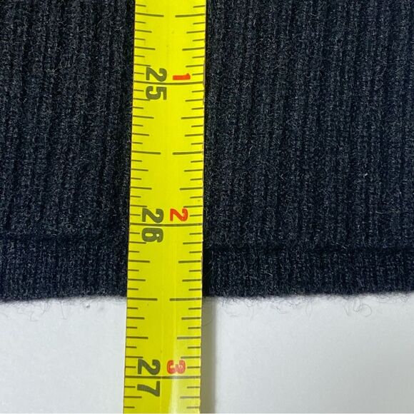 Wythe NY 100% Cashmere & Leather Black Crewneck Pullover Sweater Women's Size M - Picture 2 of 16